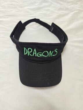 Decky Dragons Scarlett Black Youth Visor Hat Green Embroidered Adjustable